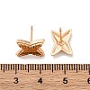 Brass Stud Earrings EJEW-D288-04G-3