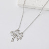 304 Stainless Steel Cutout Coconut Tree Pendant Necklaces for Women BM3645-6-1