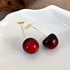 Cherry Resin Dangle Stud Earrings XZ7798-5-1