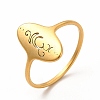 304 Stainless Steel Yoga Theme Finger Ring for Women RJEW-K239-16G-3