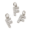 Brass Micro Pave Grade AAA Cubic Zirconia Charms ZIRC-P067-11P-F-NR-1