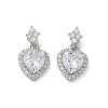 Valentine's Day Brass Micro Pave Clear Cubic Zirconia Charms KK-A299-05P-1