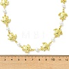 4Pcs 4 Styles Ocean 304 Stainless Steel Sea Animals Handmade Link Chain Necklaces with White Round Shell Pearl Beads NJEW-JN06097-5