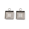 304 Stainless Steel Pendant Cabochon Settings STAS-Z201-02P-03-1