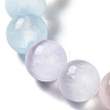 Macaron Color Dyed Natural Selenite Round Beaded Stretch Bracelet LS-BJEW-D024-01-2