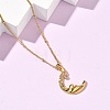 304 Stainless Steel Micro Pave Clear Cubic Zirconia Pendant Necklaces for Women LS-NJEW-Z103-01G-01-2