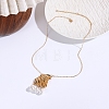 Zinc Alloy Textured Pendant Necklaces with Round Plastic Pearl Tassel FS-WG222B6-02-1