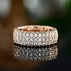 Brass Micro Pave Clear Cubic Zirconia Finger Rings for Women FS-WG796B2-09-2