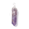 Natural Gemstone Pointed Pendants PALLOY-JF01312-3
