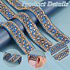 Rhombus Pattern Polyester Ribbon with Paillette OCOR-WH0047-49B-4
