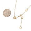 Brass Micro Pave Clear Cubic Zirconia Column Bead and Love Disc Pendant Cable Chain Necklaces NJEW-JN05768-6