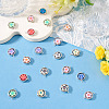20Pcs Polymer Clay Flower & CCB Ring Frame Links Connector Charms CLAY-TADJ0001-10-5