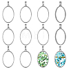 10Pcs 304 Stainless Steel Open Back Bezel Oval Pendants PALLOY-UN00038-1