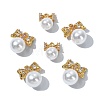 6Pcs 3 Styles Brass Plastic Pearl Pendants KK-CJ0005-53-8