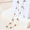 Natural Grey Agate Faceted Flat Round Beaded Chain Necklaces with Matte Brass Beads GG-CBA37F5-01G-12-3