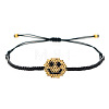 Adjustable Smiling Face Miyuki Glass Sead Bead Braided Beaded Bracelets IS6535-1-2