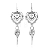Gothic Heart Cross Skull Dangle Earrings MU2245-5