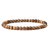 4mm Round Natural Picture Jasper Beads Bracelet for Men KG3069-8-1