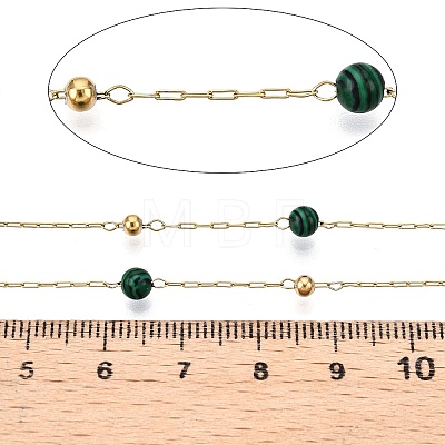 Handmade Malachite Beads Chains CHS-T006-22G-1