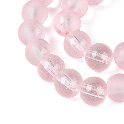 Frosted Transparent Glass Bead Strands GLAA-P065-8mm-03-1