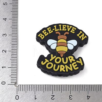 Bees Themed Food Grade Eco-Friendly Silicone Focal Beads SIL-L008-02B-1
