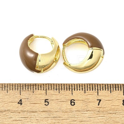 Brass Enamel Hoop Earrings EJEW-B120-07G-01-1