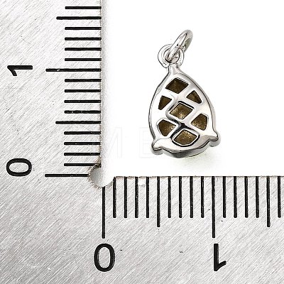 Brass Glass Charms KK-V011-31P-1