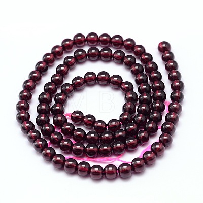 Mozambique Import Natural Grade AAAA Garnet Round Beads Strands G-E300-AAAA-3mm-1