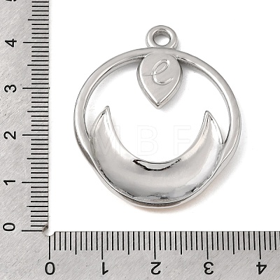Moon 304 Stainless Steel Pendant Cabochon Setting STAS-P454-10A-1