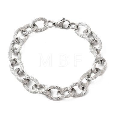 201 Stainless Steel Cable Chain Bracelets STAS-T077-01P-1