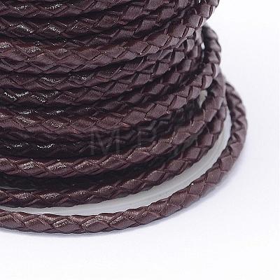 Braided Cowhide Leather Cord NWIR-N005-01B-3mm-1