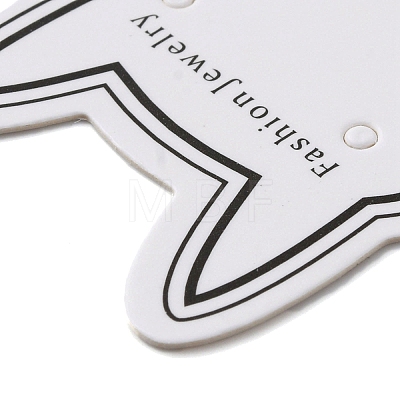 100Pcs Cat Head Shape Paper Jewelry Earring Display Cards AJEW-Z021-03B-1
