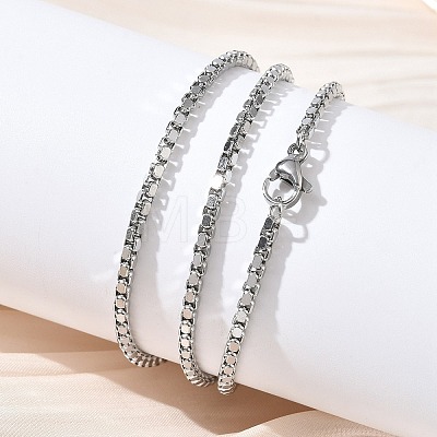 10Pcs 2.3MM 304 Stainless Steel Box Chain Necklaces NJEW-G203-05P-1