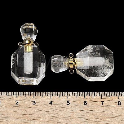 Natural Quartz Crystal Perfume Bottle Pendants G-Q163-10G-04-1