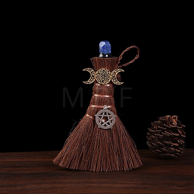 Natural Lapis Lazuli Witch Brooms Pendant Decorations PW-WGFF7F8-04-1