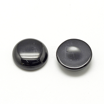 Synthetic Black Stone Cabochons G-R416-12mm-46-1-1