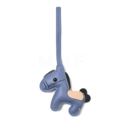 Horse PU Leather Pendant Decorations HJEW-A012-01C-1
