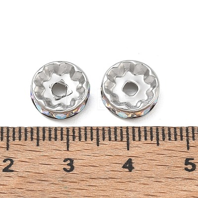 304 Stainless Steel Rhinestone Spacer Beads RB-CBA18B7-01P-18-1