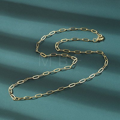 Brass Paperclip Chain Necklaces NJEW-A042-17G-02-1