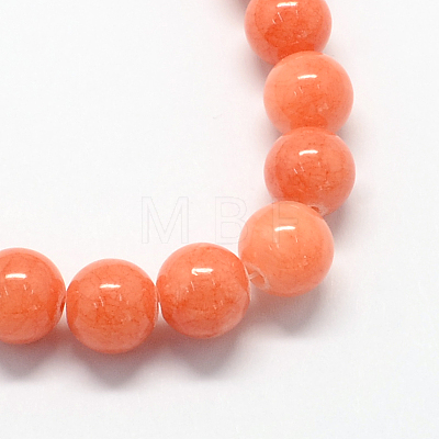 Natural Dyed Yellow Jade Gemstone Bead Strands G-R271-10mm-Y18-1