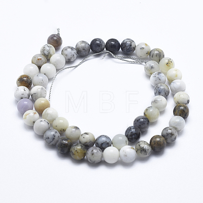 Natural White African Opal Beads Strands G-E472-02-6mm-1