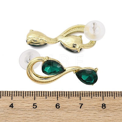 Alloy Rhinestones Stud Earrings EJEW-M075-04G-02-1