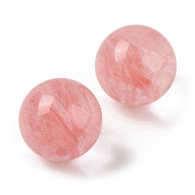 Cherry Quartz Glass No Hole Sphere Beads G-K353-04D-21-1