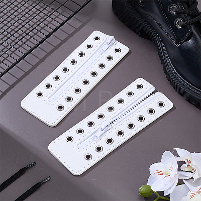 PU Leather Lace-in Boot Zipper Inserts DIY-WH0750-404B-1