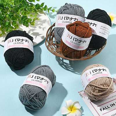 12 Skeins 4 Colors 4-Ply 59.7%Polyester & 40.3%Acrylic Fiber Yarn for Tufting Gun Rugs OCOR-FS0001-07C-1