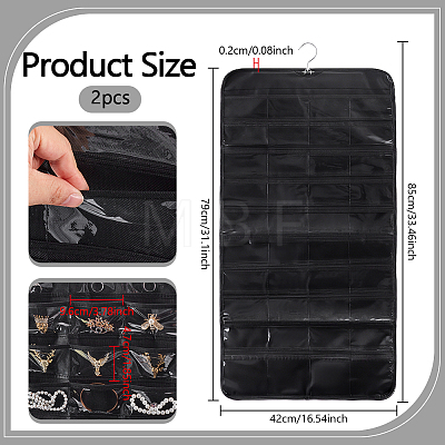 80 Grids Non-Woven Fabric Jewelry Rolls AJEW-WH0816-491-1