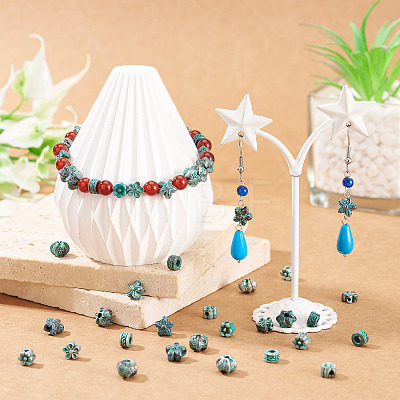 100Pcs 5 Styles Tibetan Style Alloy Beads FIND-TA0010-99ABG-1