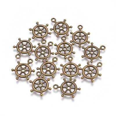 Tibetan Style Alloy Helm Pendants TIBEP-S257-AB-FF-1