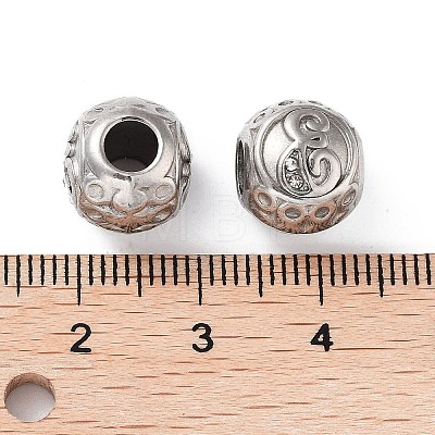 304 Stainless Steel Rhinestone European Beads STAS-A092-10E-P-1