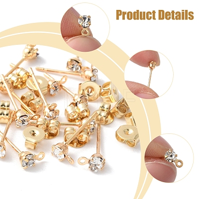 16Pcs Brass Stud Earring Findings KK-FS0001-57-1